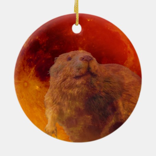 Beaver Moon in november Keramisch Ornament (Achterkant)