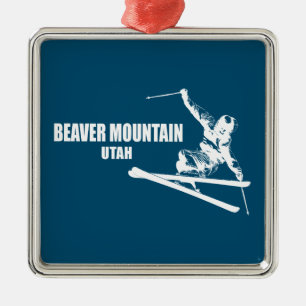 Beaver Mountain Resort Utah Skier Metalen Ornament