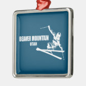 Beaver Mountain Resort Utah Skier Metalen Ornament (Links)