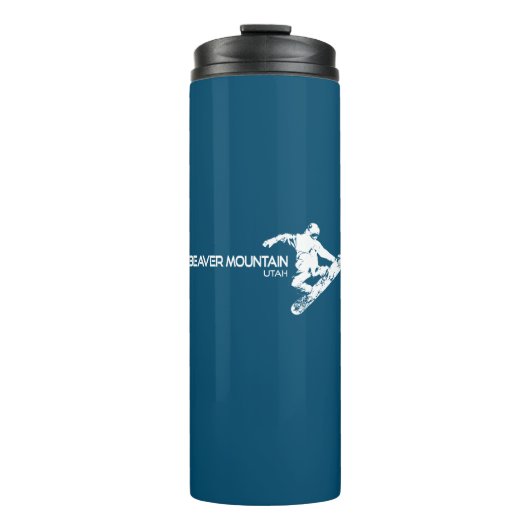 Beaver Mountain Resort Utah Snowboarder Thermosbeker (Voorkant)