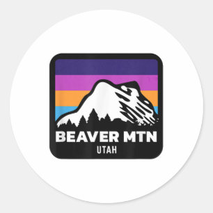 Beaver Mountain Utah Skiën Snowboarding familie SK Ronde Sticker