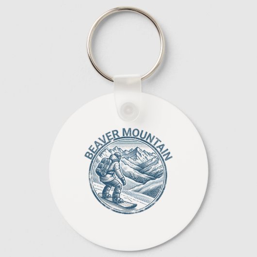 Beaver Mountain Utah Snowboarder Sleutelhanger (Voorkant)