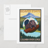 Beaver & Mt. Hood - Columbia River Gorge, OR Briefkaart (Voorkant / Achterkant)