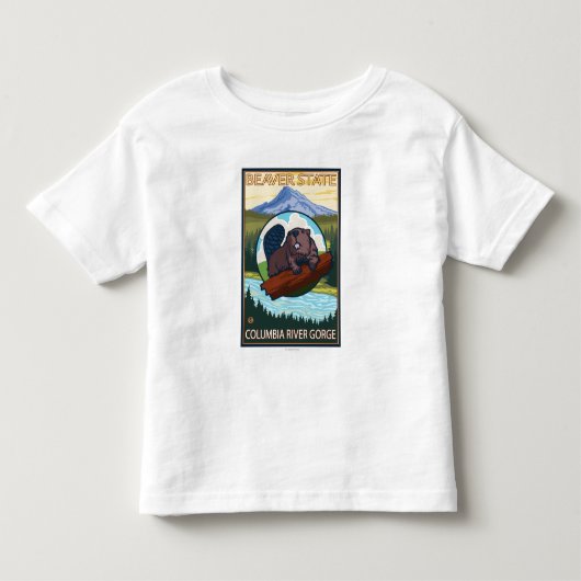 Beaver & Mt. Hood - Columbia River Gorge, OR Kinder Shirts (Voorkant)
