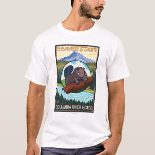 Beaver & Mt. Hood - Columbia River Gorge, OR T-shirt
