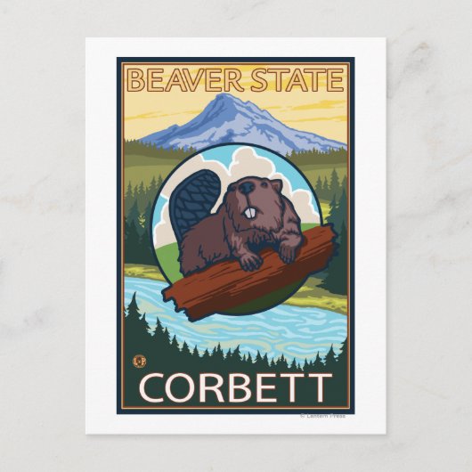 Beaver & Mt. Hood - Corbett, Oregon Briefkaart (Voorkant)