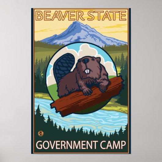 Beaver & Mt. Hood - Government Camp, Oregon Poster (Voorkant)