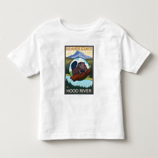 Beaver & Mt. Hood - Hood River, Oregon Kinder Shirts (Voorkant)