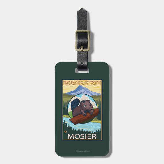 Beaver & Mt. Hood - Mosier, Oregon Bagagelabel (Voorkant verticaal)