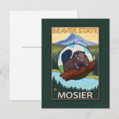 Beaver & Mt. Hood - Mosier, Oregon Briefkaart (Voorkant / Achterkant)