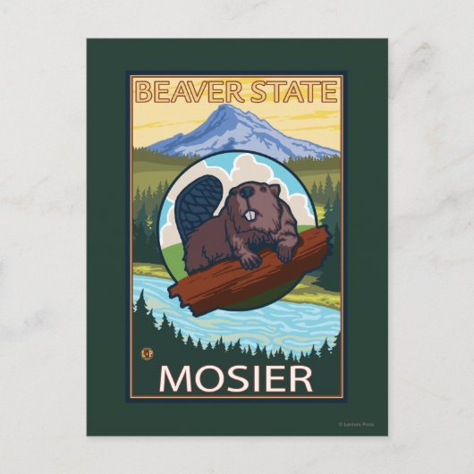 Beaver & Mt. Hood - Mosier, Oregon Briefkaart (Voorkant)