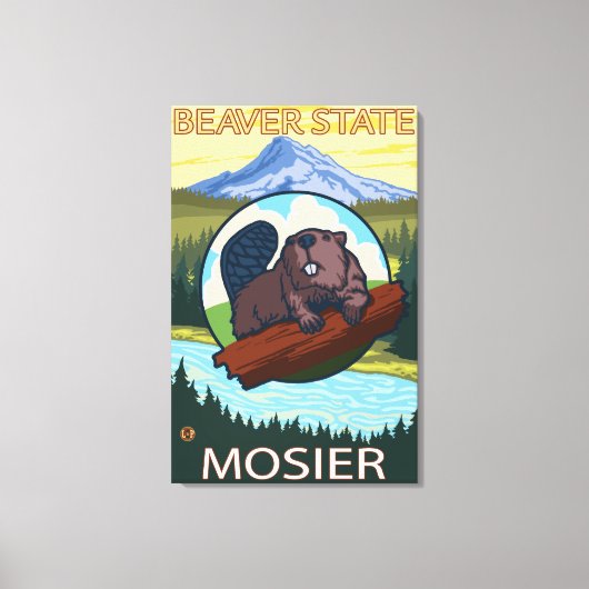 Beaver & Mt. Hood - Mosier, Oregon Canvas Afdruk (Voorkant)
