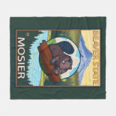 Beaver & Mt. Hood - Mosier, Oregon Fleece Deken (Voorkant (Horizontaal))