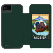 Beaver & Mt. Hood - Mosier, Oregon Incipio iPhone Portemonnee Hoesje (Agenda Open)