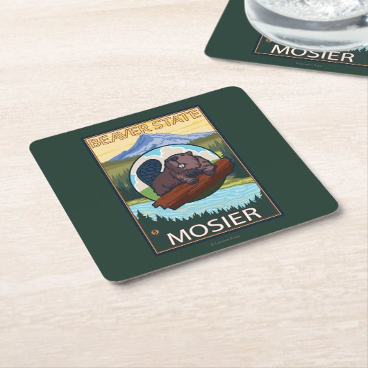 Beaver & Mt. Hood - Mosier, Oregon Kartonnen Onderzetters (Schuin)