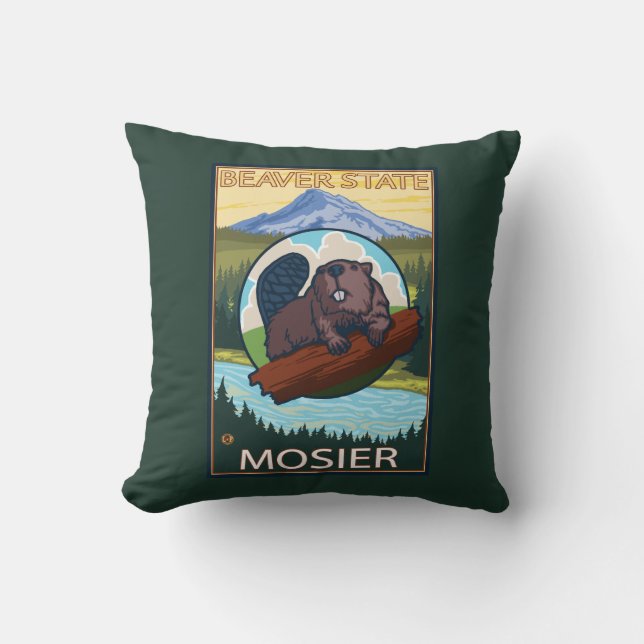 Beaver & Mt. Hood - Mosier, Oregon Kussen (Voorkant)