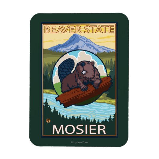 Beaver & Mt. Hood - Mosier, Oregon Magneet (Verticaal)