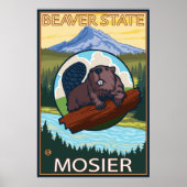 Beaver & Mt. Hood - Mosier, Oregon Poster (Voorkant)