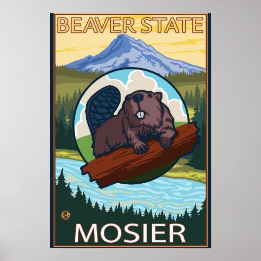 Beaver & Mt. Hood - Mosier, Oregon Poster (Voorkant)