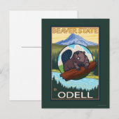Beaver & Mt. Hood - Odell, Oregon Briefkaart (Voorkant / Achterkant)