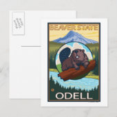 Beaver & Mt. Hood - Odell, Oregon Briefkaart (Voorkant / Achterkant)