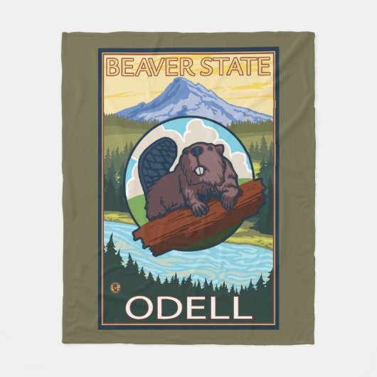 Beaver & Mt. Hood - Odell, Oregon Fleece Deken (Voorkant)