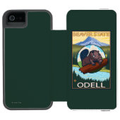 Beaver & Mt. Hood - Odell, Oregon Incipio iPhone Portemonnee Hoesje (Agenda Open)