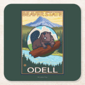 Beaver & Mt. Hood - Odell, Oregon Kartonnen Onderzetters (Voorkant)