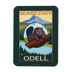 Beaver & Mt. Hood - Odell, Oregon Magneet