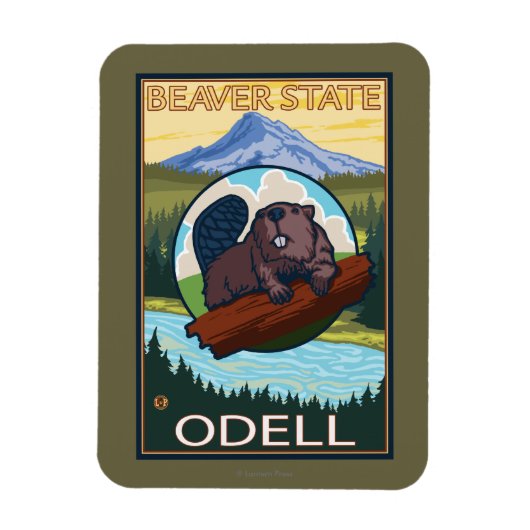 Beaver & Mt. Hood - Odell, Oregon Magneet (Verticaal)