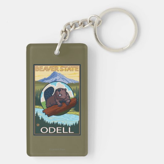 Beaver & Mt. Hood - Odell, Oregon Sleutelhanger (achterkant)