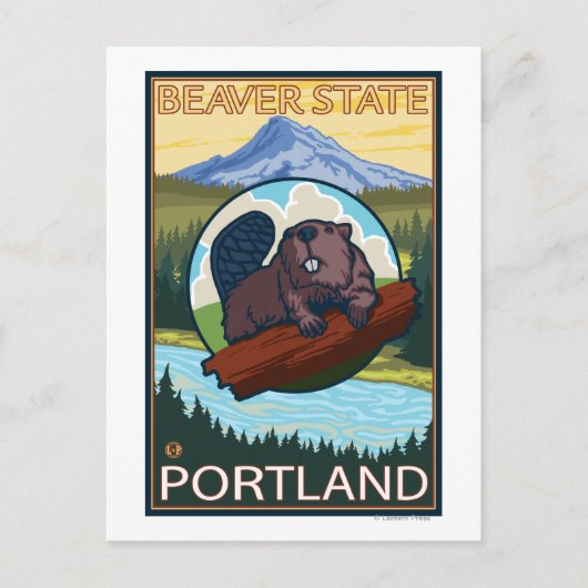 Beaver & Mt. Hood - Portland, Oregon Briefkaart (Voorkant)