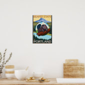 Beaver & Mt. Hood - Portland, Oregon Poster (Keuken)