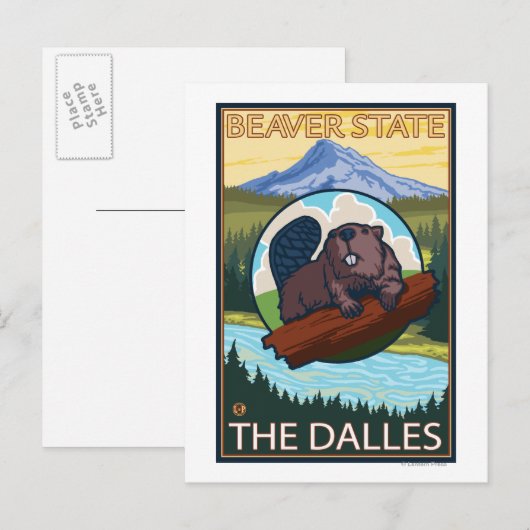 Beaver & Mt. Hood - The Dalles, Oregon Briefkaart (Voorkant / Achterkant)