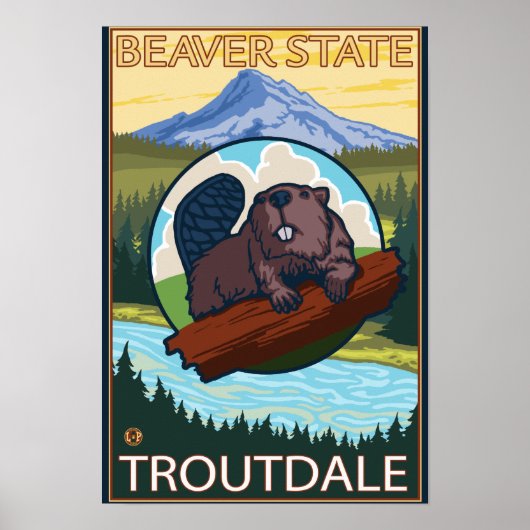 Beaver & Mt. Hood - Troutdale, Oregon Poster (Voorkant)