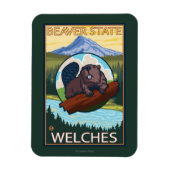Beaver & Mt. Hood - Welches, Oregon Magneet (Verticaal)