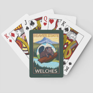 Beaver & Mt. Hood - Welches, Oregon Pokerkaarten