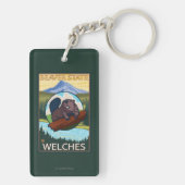 Beaver & Mt. Hood - Welches, Oregon Sleutelhanger (achterkant)