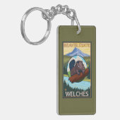 Beaver & Mt. Hood - Welches, Oregon Sleutelhanger (Voorkant Links)
