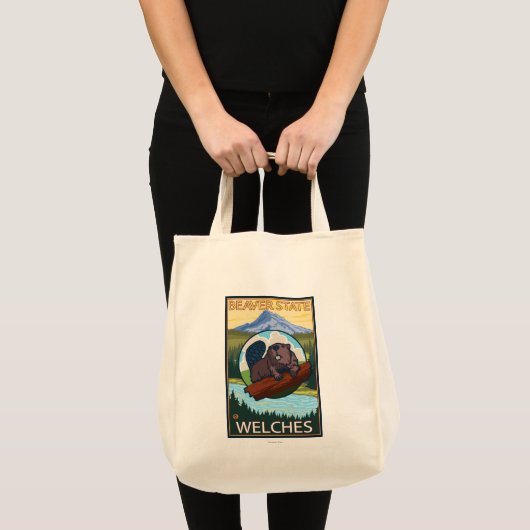 Beaver & Mt. Hood - Welches, Oregon Tote Bag (Voorkant (product))