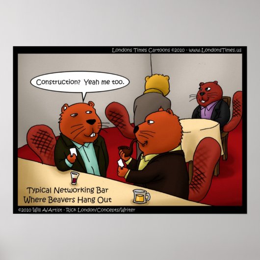 Beaver Networking Bars Funny Classic Posters (Voorkant)