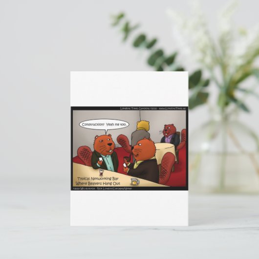Beaver Networking Funny geeft T - shirts en Kaarte Briefkaart (Staand voorkant)