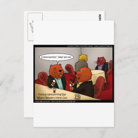 Beaver Networking Funny geeft T - shirts en Kaarte Briefkaart (Voorkant / Achterkant)