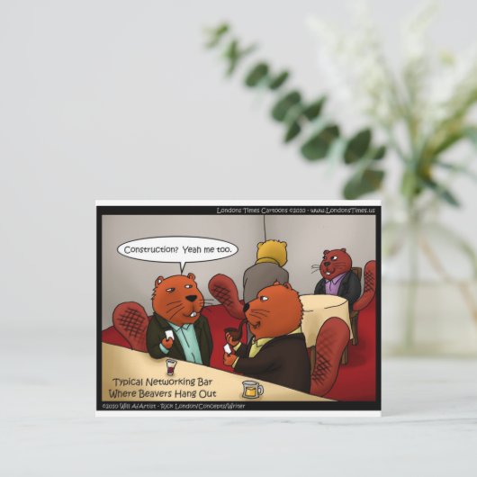 Beaver Networking Funny geeft T - shirts en Kaarte Briefkaart (Staand voorkant)