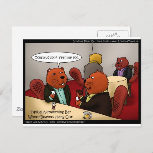Beaver Networking Funny geeft T - shirts en Kaarte Briefkaart (Voorkant / Achterkant)