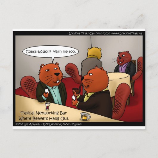 Beaver Networking Funny geeft T - shirts en Kaarte Briefkaart (Voorkant)