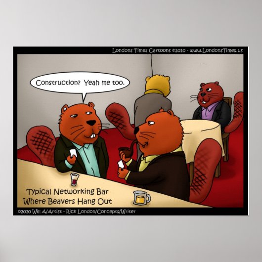 Beaver Networking Funny Posters (Voorkant)