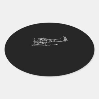 Beaver on Floats Zee Planet Pilot Front & Back Ovale Sticker
