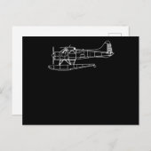 Beaver on Floats Zee Planet Pilot Front & Back Uitnodiging Briefkaart (Voorkant / Achterkant)