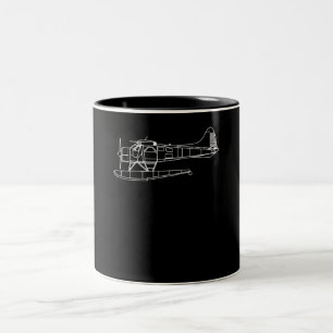 Beaver on Floats Zee Planet Piot Funny Gift Tweekleurige Koffiemok